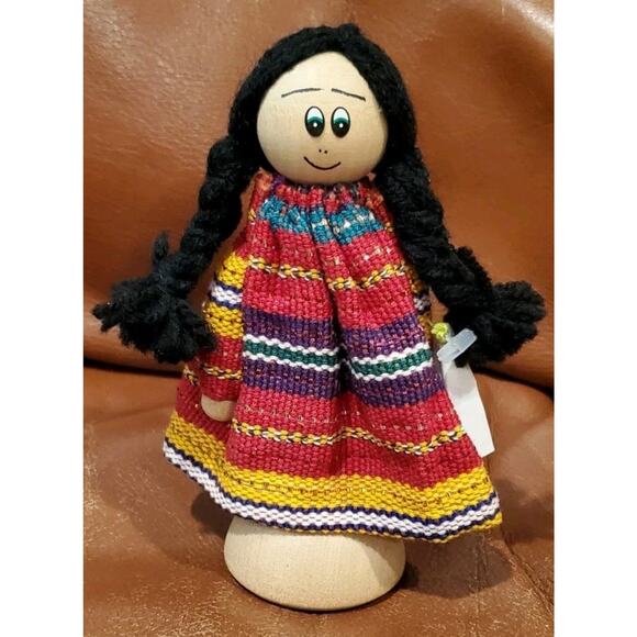 5 Inch 2015 Guatemalan Dios Te Bendiga Wooden God Bless You Doll Figurine - Picture 1 of 9